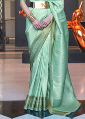 Aquamarine Green Woven Soft Silk Saree - Colorful Saree