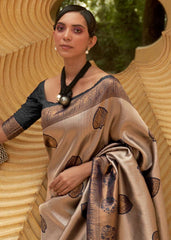 Black & Golden Two Tone Woven Silk Saree - Colorful Saree