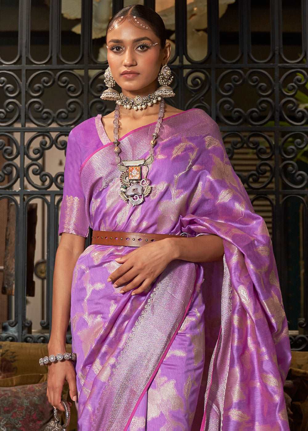 Amethyst Purple Handloom Woven Designer Silk Saree - Colorful Saree