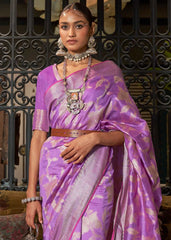 Amethyst Purple Handloom Woven Designer Silk Saree - Colorful Saree