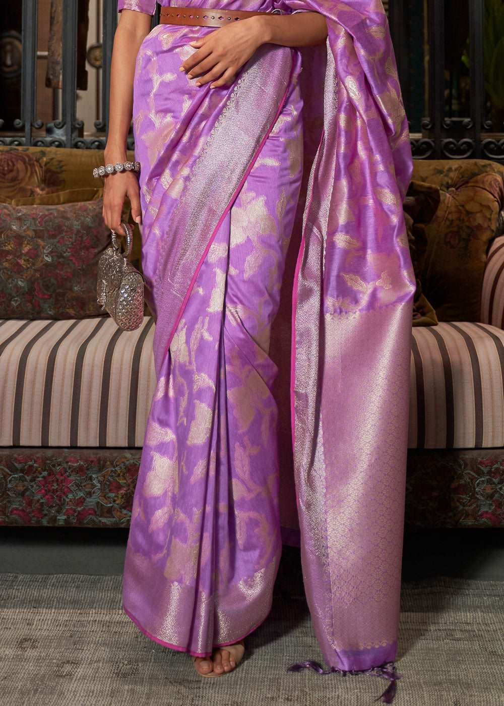 Amethyst Purple Handloom Woven Designer Silk Saree - Colorful Saree