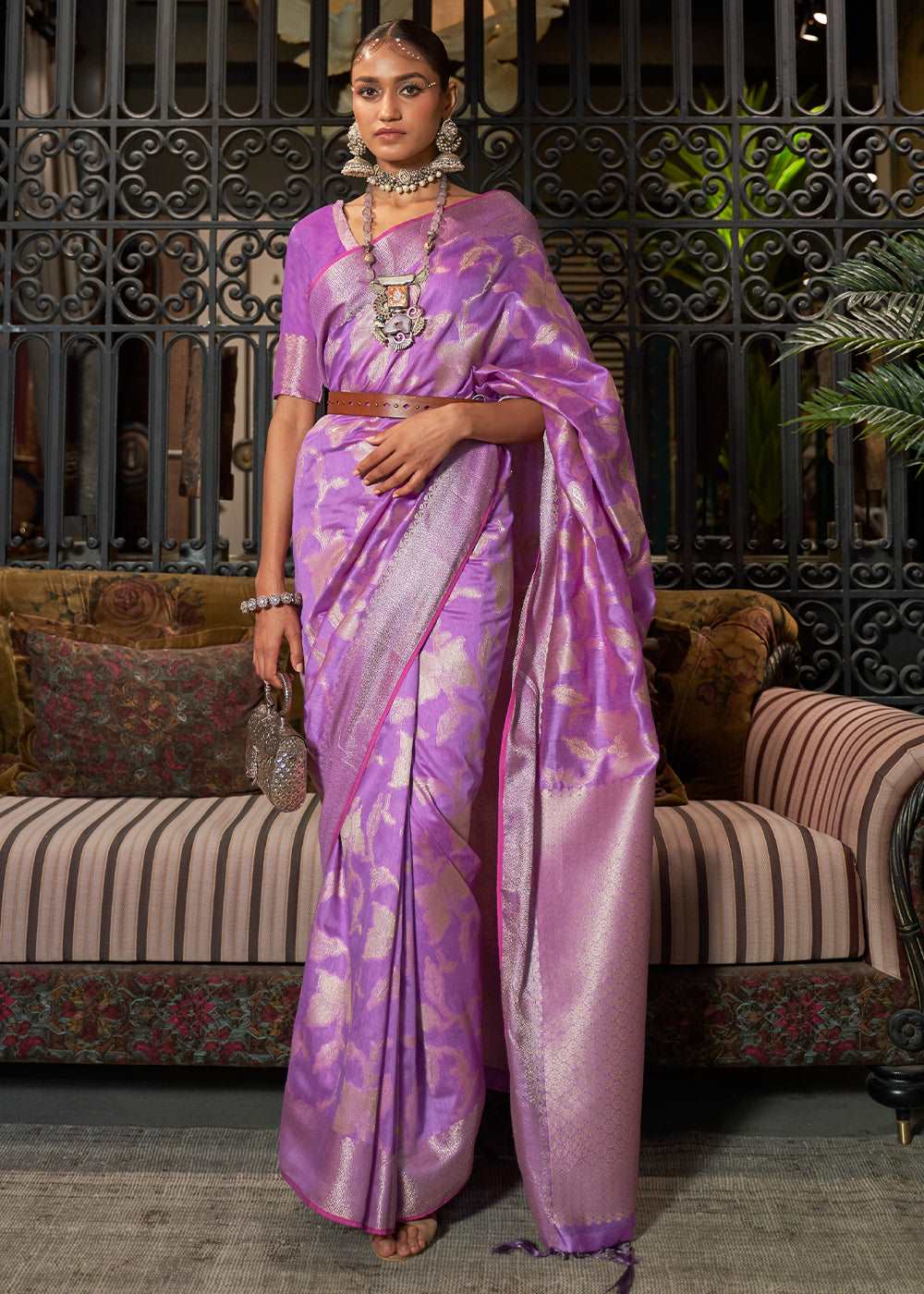 Amethyst Purple Handloom Woven Designer Silk Saree - Colorful Saree