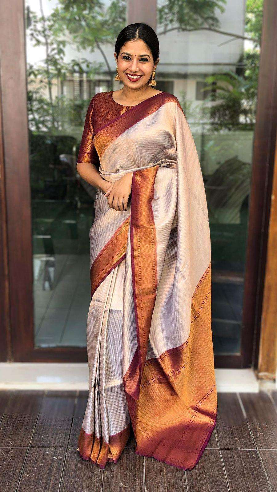 Admirable Beige Soft Banarasi Silk Saree With Gorgeous Blouse Piece - Colorful Saree