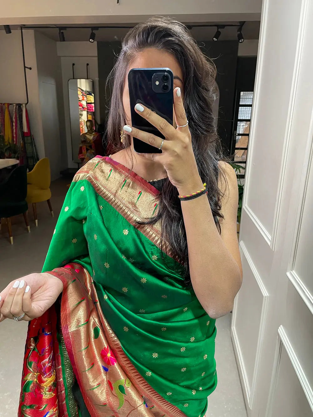 Green Color Weaving Zari Work Jacquard Silk Saree - Colorful Saree