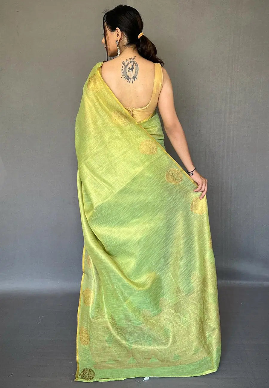 Green Gulabo Banarasi Tissue Silk Zari Woven Saree - Colorful Saree