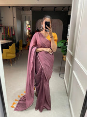 Lavender Color Plain Melanin Silk Saree - Colorful Saree