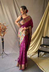 Paithani Silk Vol. 1 Woven Saree Wine - Colorful Saree