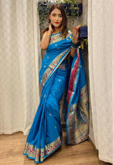 Paithani Silk Vol. 2 Woven Saree Celestial Blue - Colorful Saree