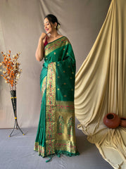 Paithani Silk Vol. 2 Woven Saree Green - Colorful Saree