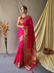 Paithani Silk Vol. 2 Woven Saree Pink - Colorful Saree