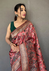 Pink Diva Soft Silk Kalamkari Printed Saree - Colorful Saree