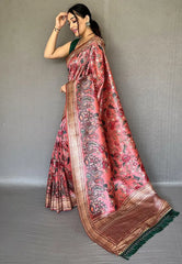 Pink Diva Soft Silk Kalamkari Printed Saree - Colorful Saree