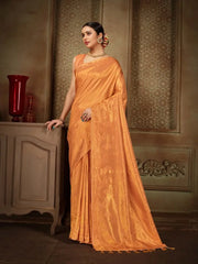 Pure Kanjeevaram Silk Maharani Pastel Orange - Colorful Saree