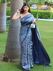 Pure Kanjeevaram #3 Navy Blue - Colorful Saree