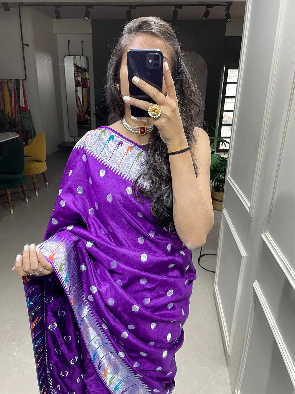 Purple Color Zari Weaving Work Pure Viscose Saree - Colorful Saree