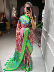 Red Color Patola Printed Dola Silk Saree - Colorful Saree