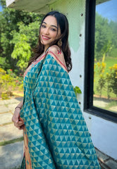 Sea Green Banarasi Paithani Silk Woven Saree - Colorful Saree