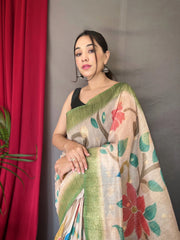 Vaibhavi Pure Chanderi Banarasi Silk Saree Green - Colorful Saree