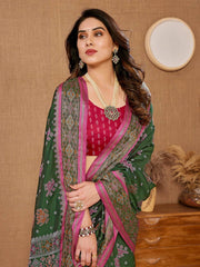Authentic Patola green Saree in Soft Banarasi Silk  Rapier Jacquard Work - Colorful Saree