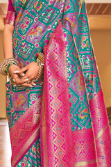 Banarasi Soft Silk Firoji Color Saree With Blouse Piece Colorful Saree