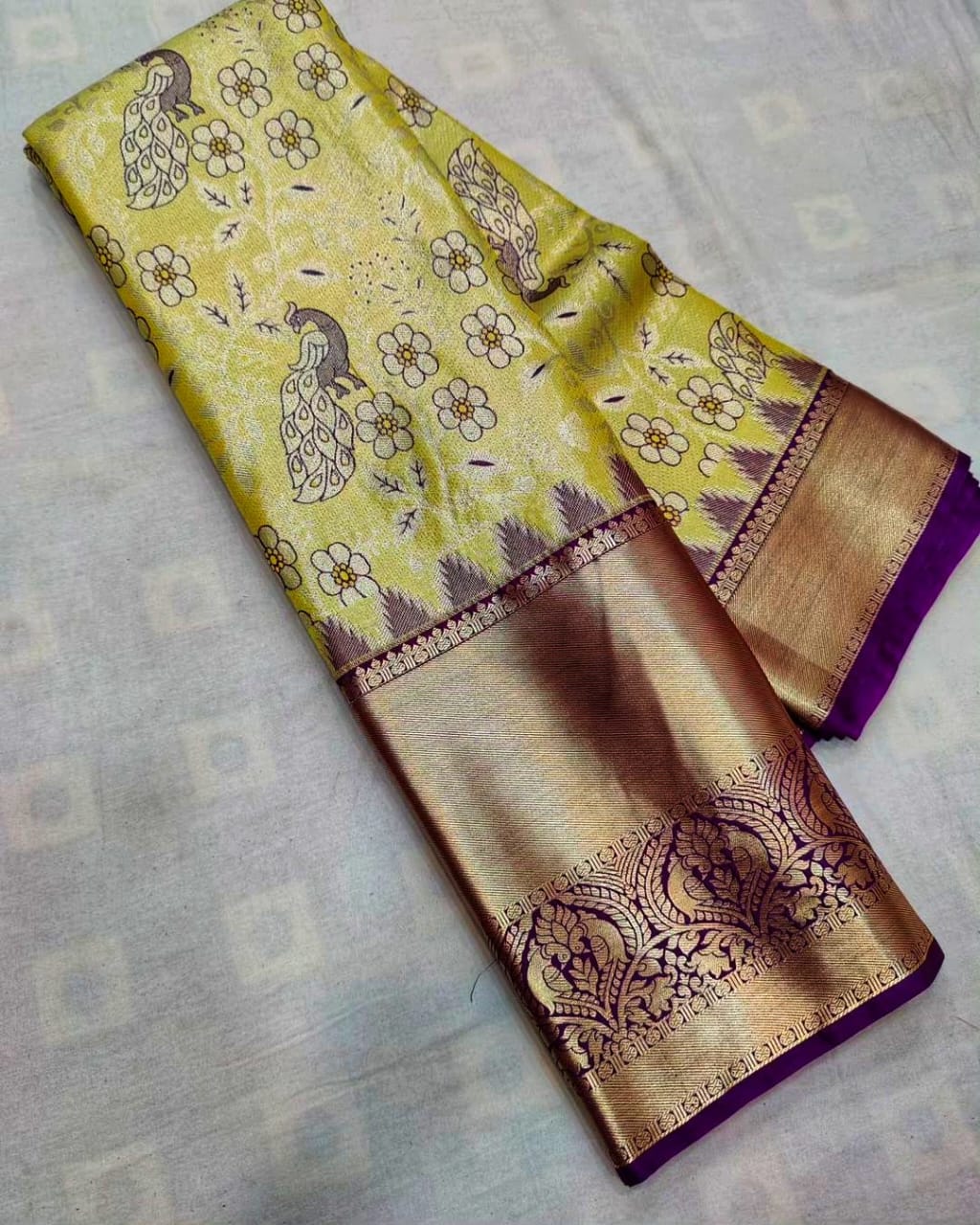 Banarasi Soft Silk Lemon Yellow Saree with Exquisite Gold Zari Weaving Colorful Saree