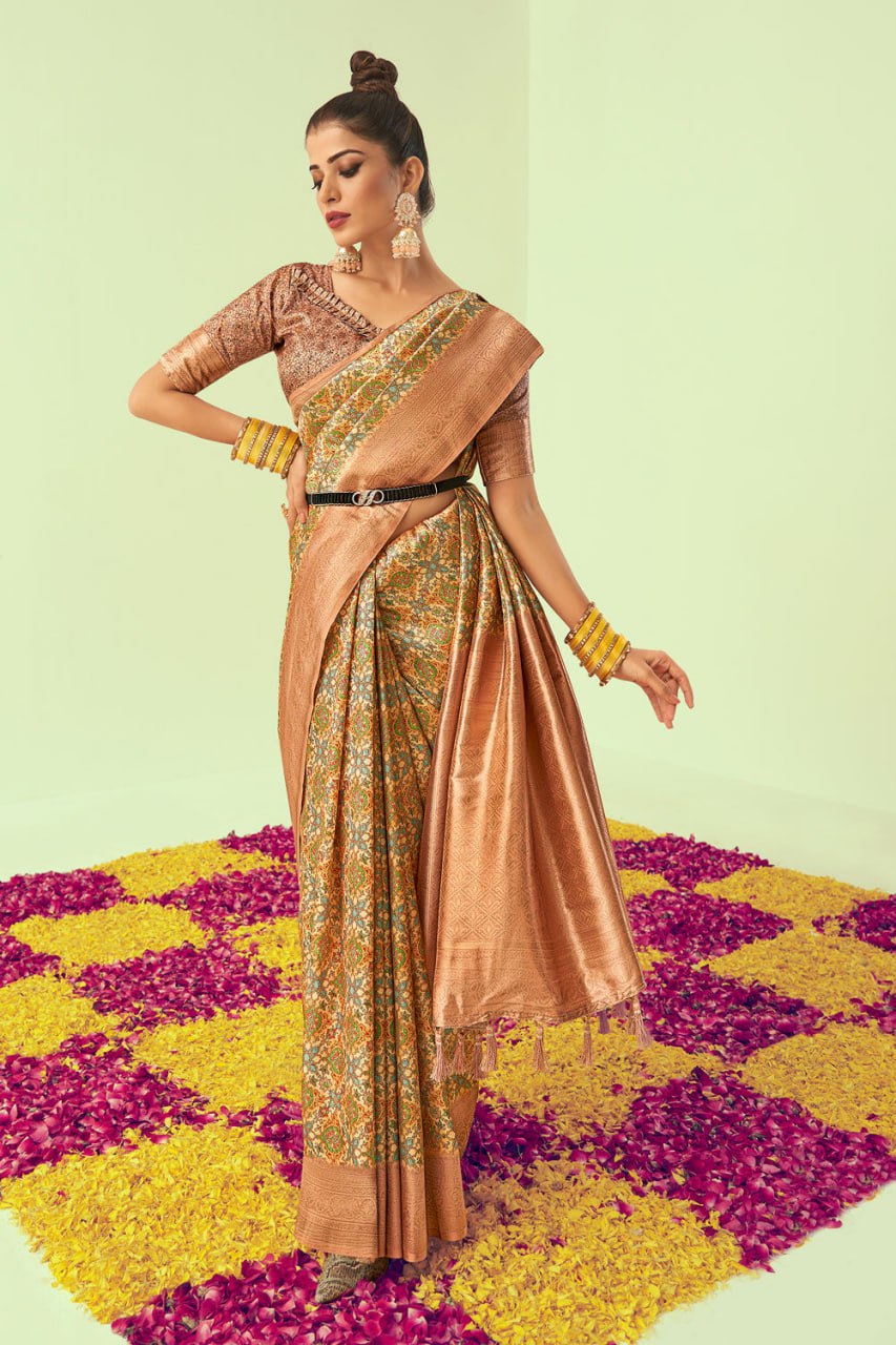 Banarasi Soft Silk Saree with Blouse Piece Colorful Saree