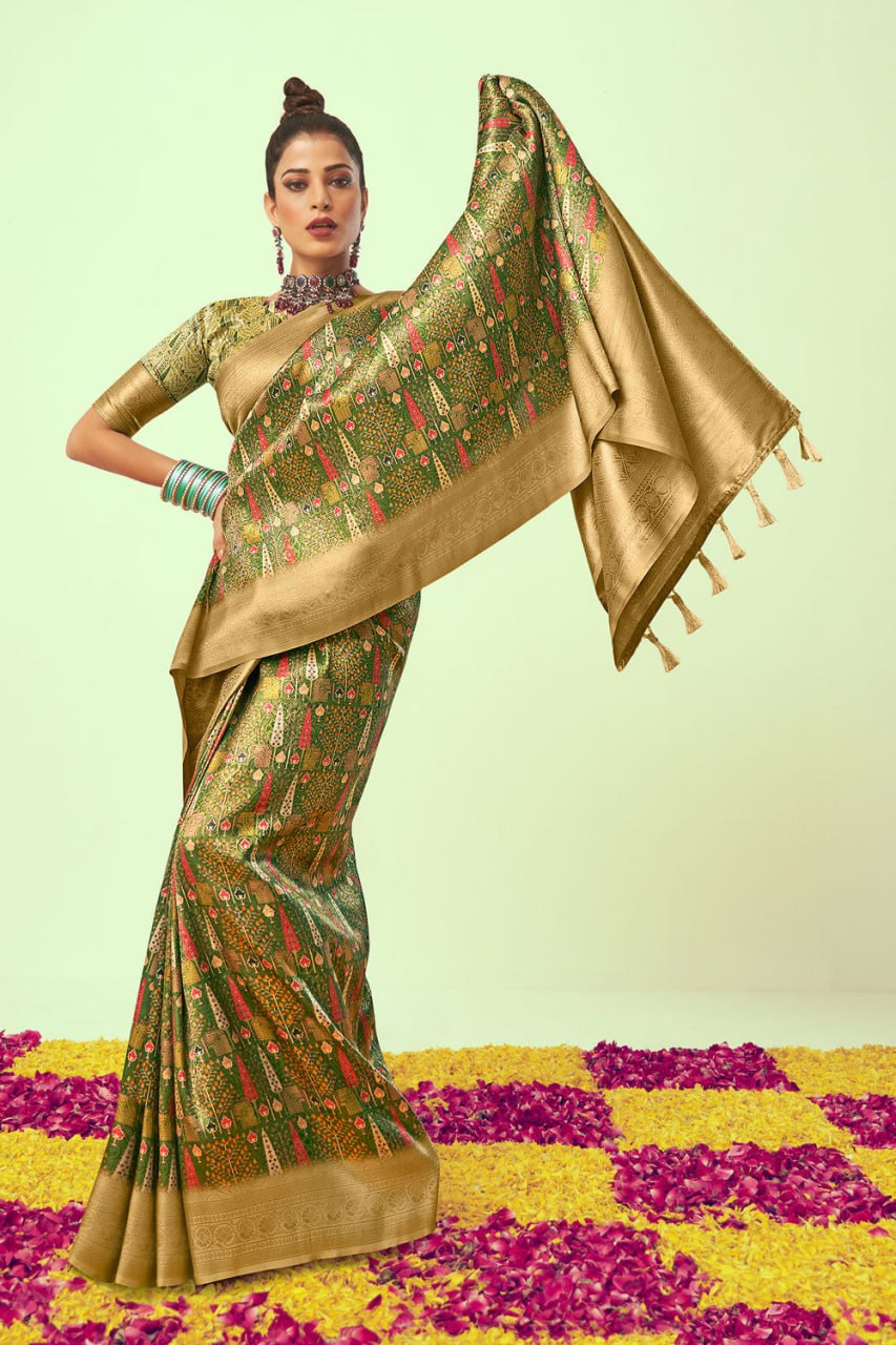 Banarasi Soft Silk Saree with Blouse Piece Colorful Saree