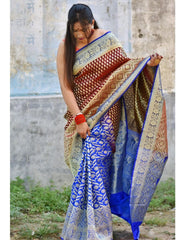 Banarasi Soft Silk Saree with Exquisite Gold Zari Weaving Colorful Saree