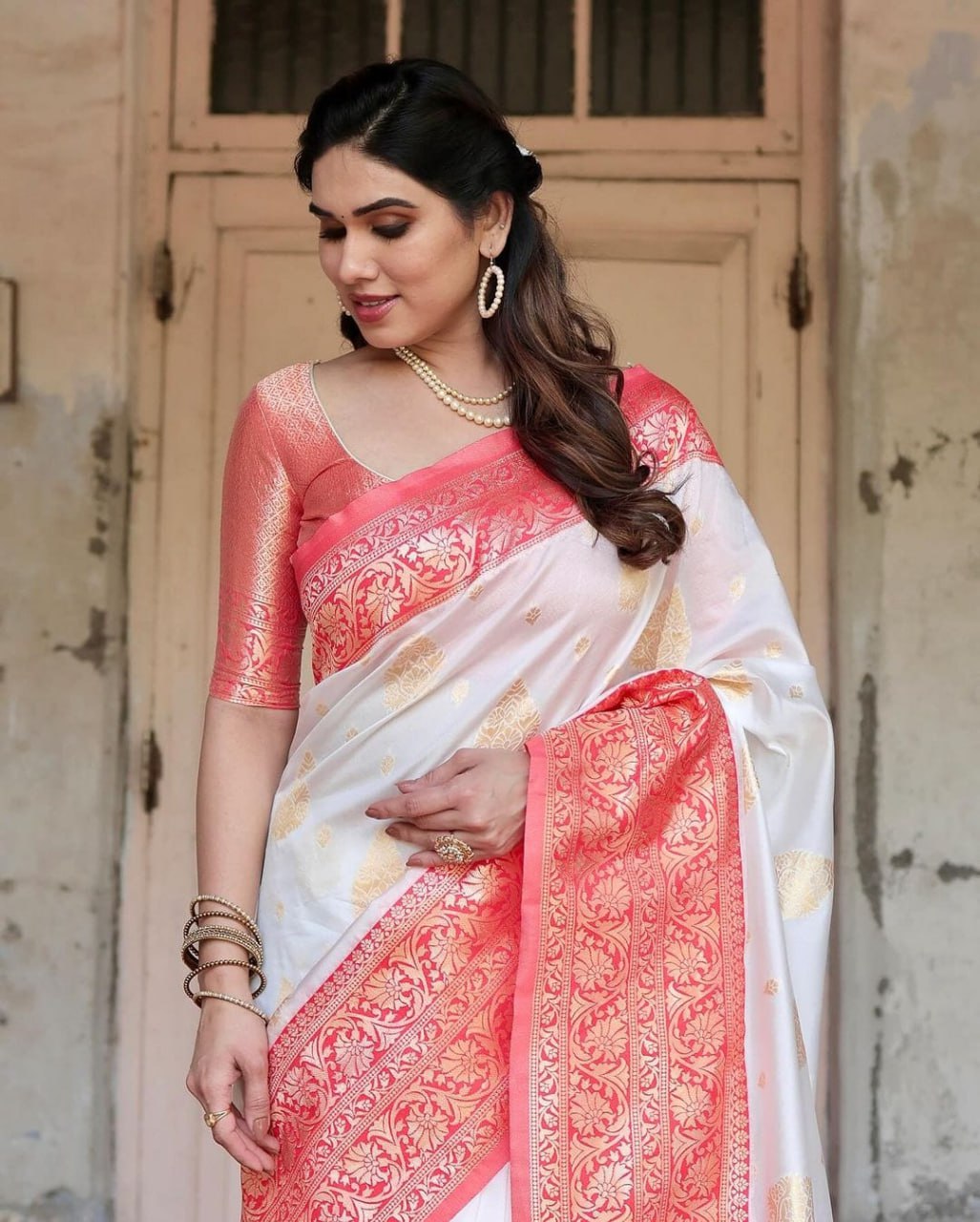 Banarasi Soft Silk Saree with Blouse Piece Colorful Saree