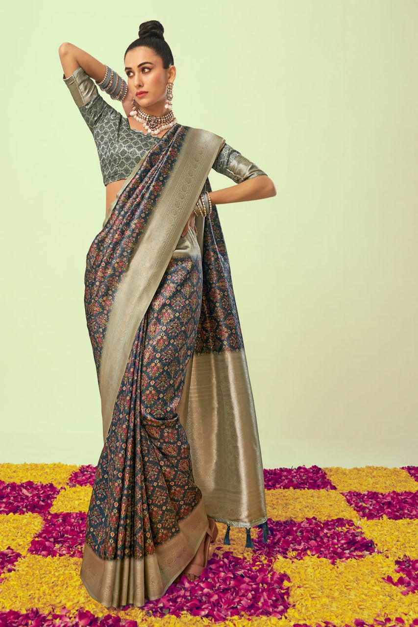 Banarasi Soft Silk Saree With Blouse Piece Colorful Saree