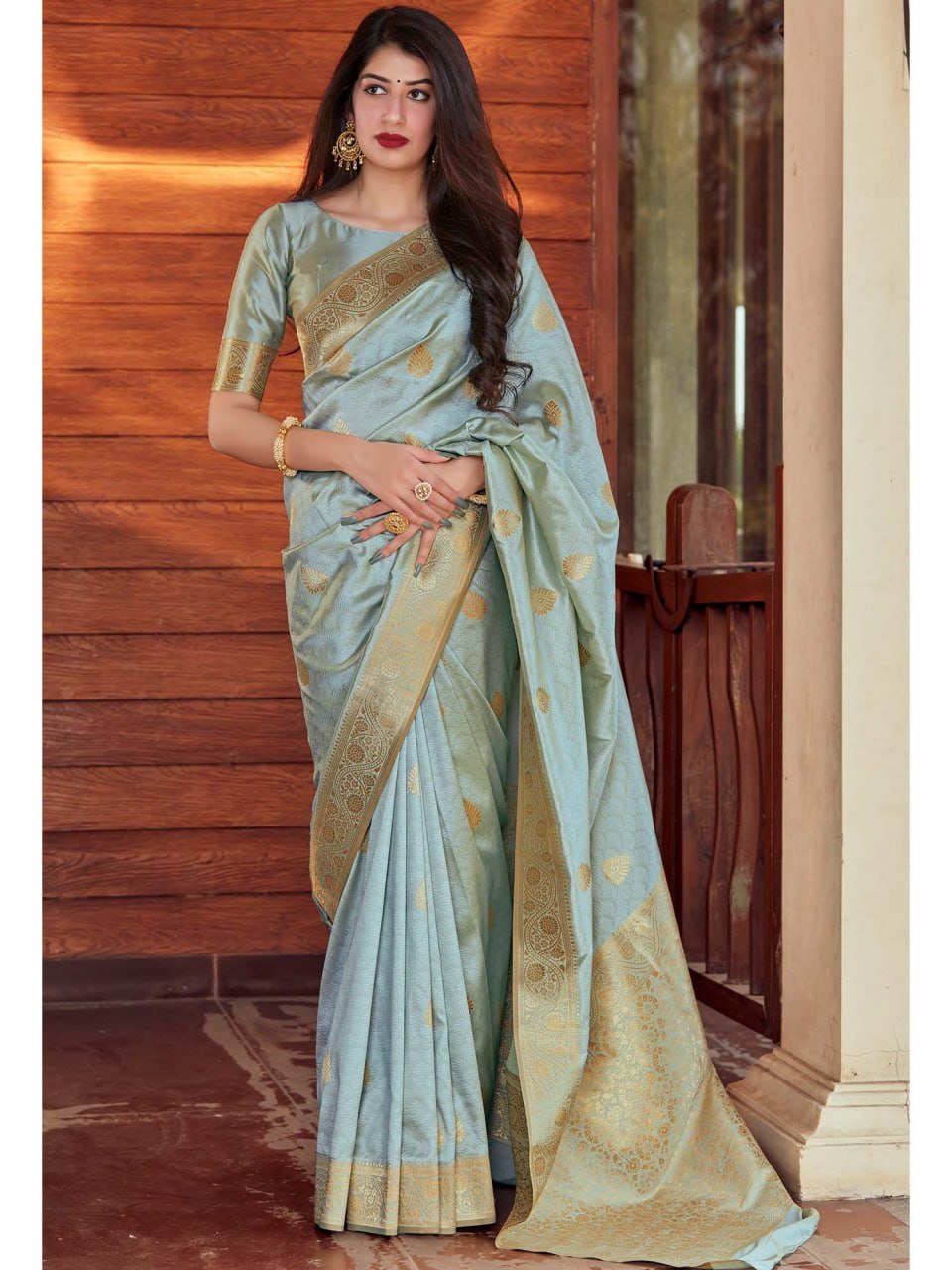 Banarasi Soft Silk Saree with Exquisite Golden Zari Weaving Colorful Saree