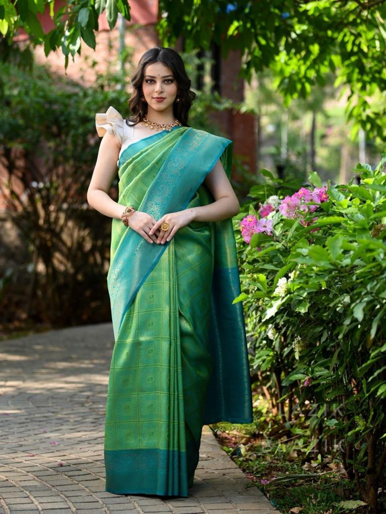 Banarasi Soft Silk Saree - 5.5 Meters with Matching Blouse Colorful Saree