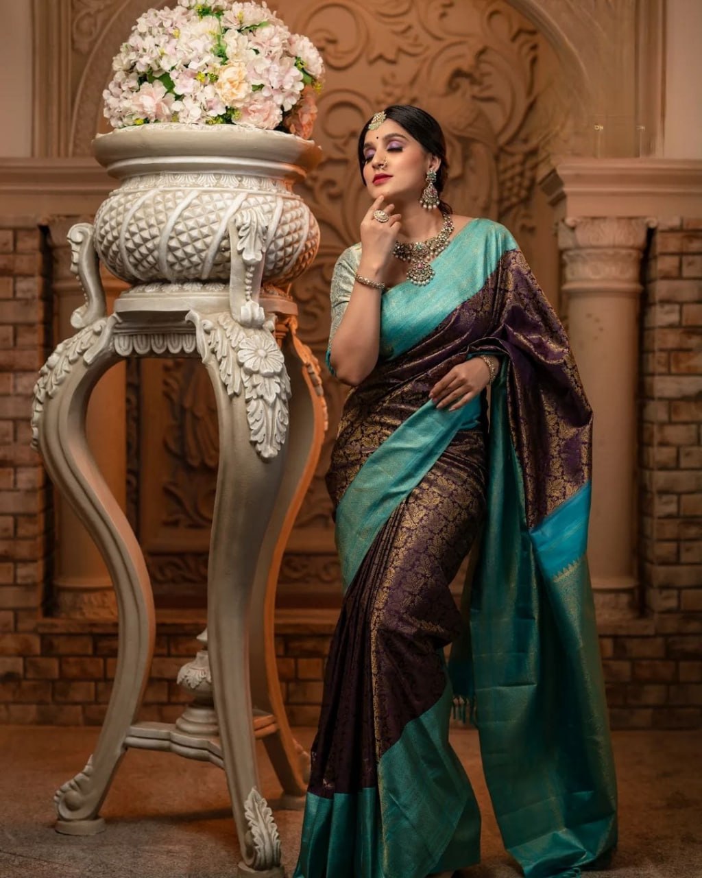 Banarasi Soft Silk Saree with Gold Zari Weaving Colorful Saree