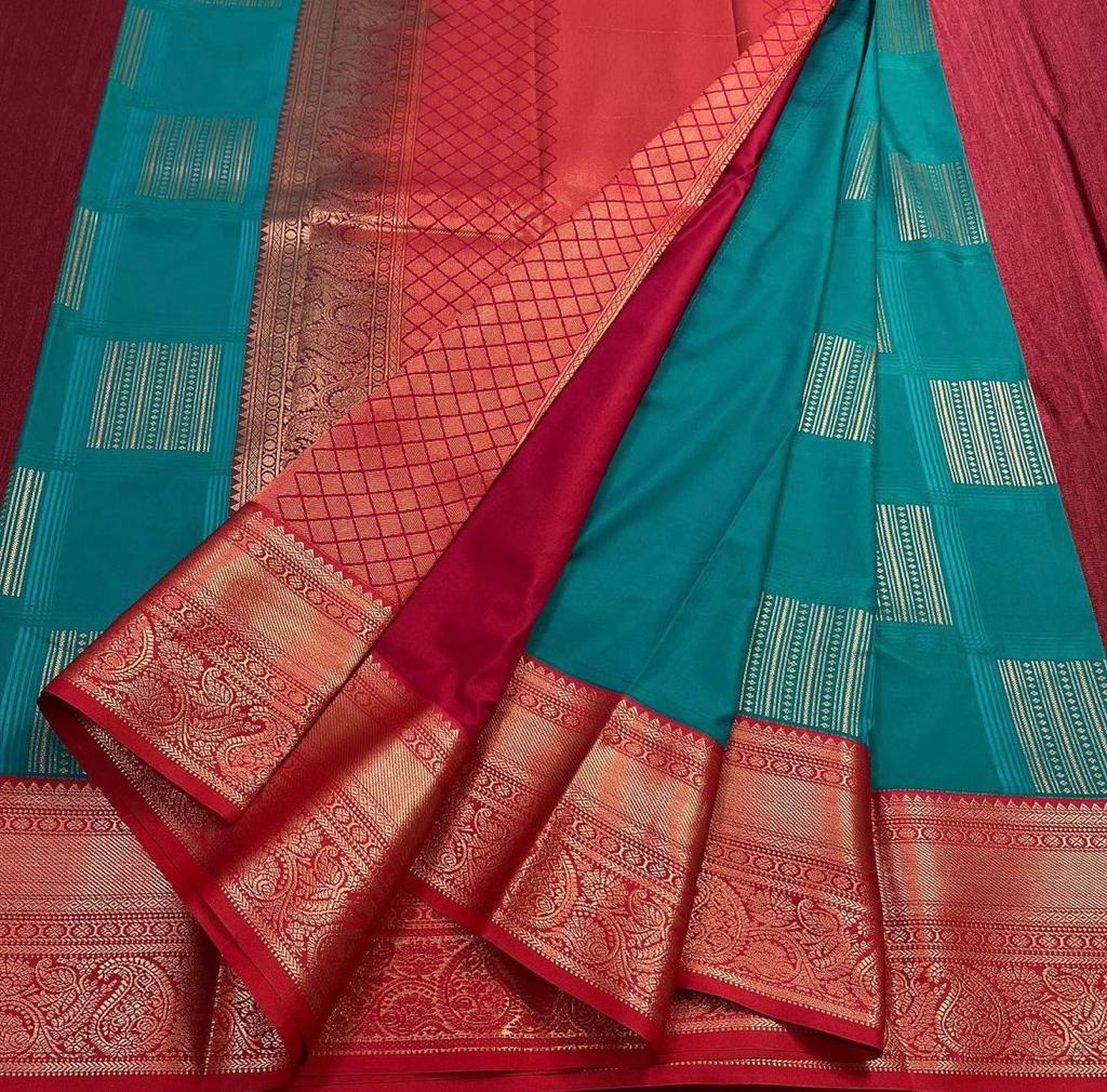 Banarasi Soft Silk Saree with Exquisite Gold Zari Weaving Colorful Saree