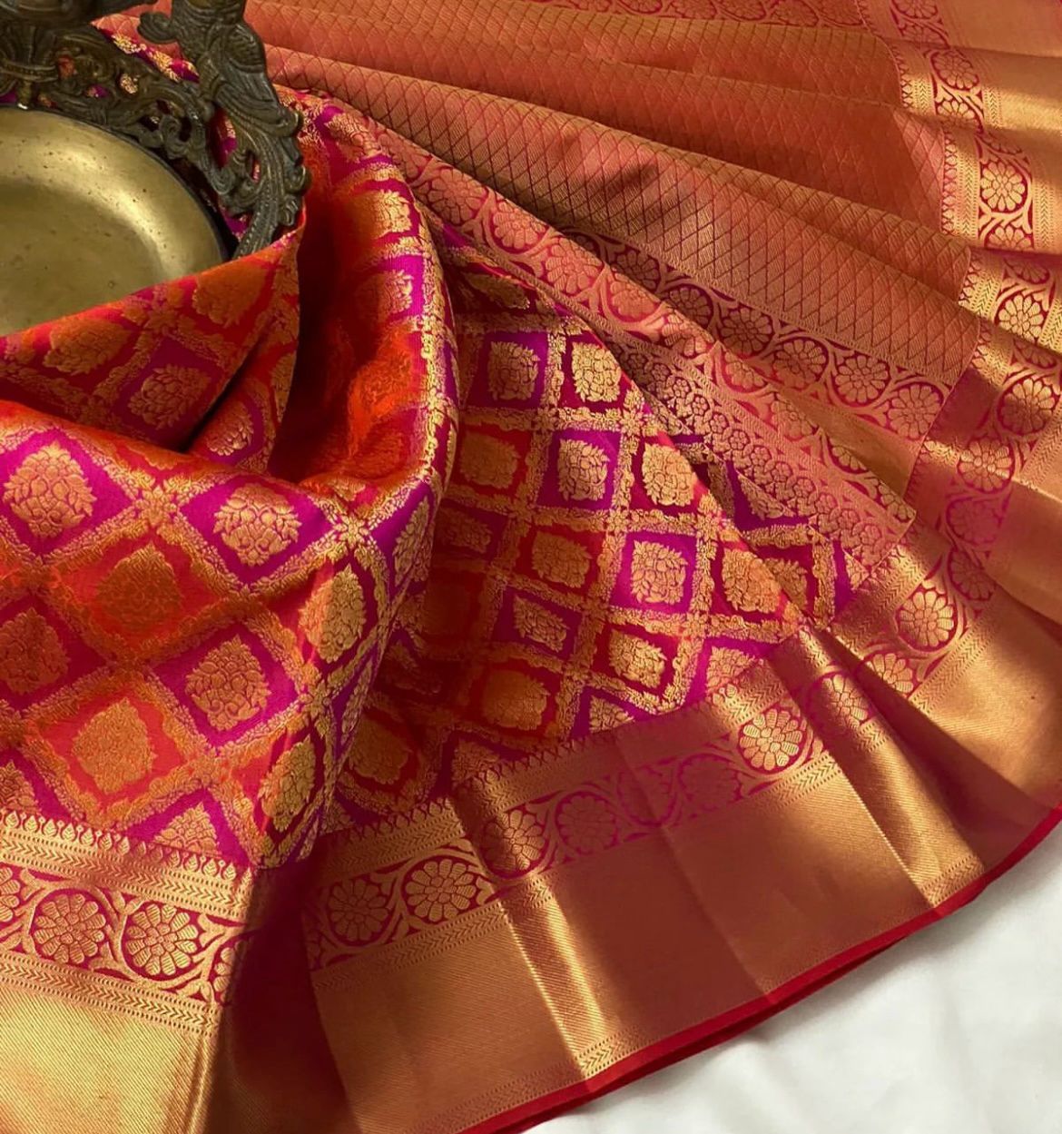 Banarasi Soft Silk Saree with Gold Zari Weaving Colorful Saree