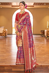 Banarasi Soft Silk Wine Saree With Blouse Piece Colorful Saree