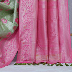 Banarasi Soft Silk Saree with Matching Blouse Piece Colorful Saree