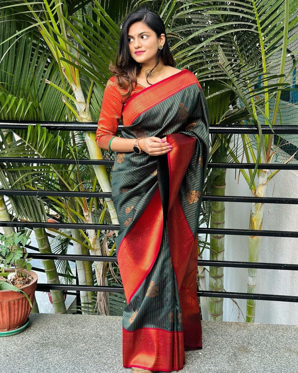 Banarasi Soft Silk Saree with Blouse Piece Colorful Saree