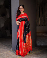 Banarasi Soft Silk Saree with Intricate Gold Zari Weaving Colorful Saree