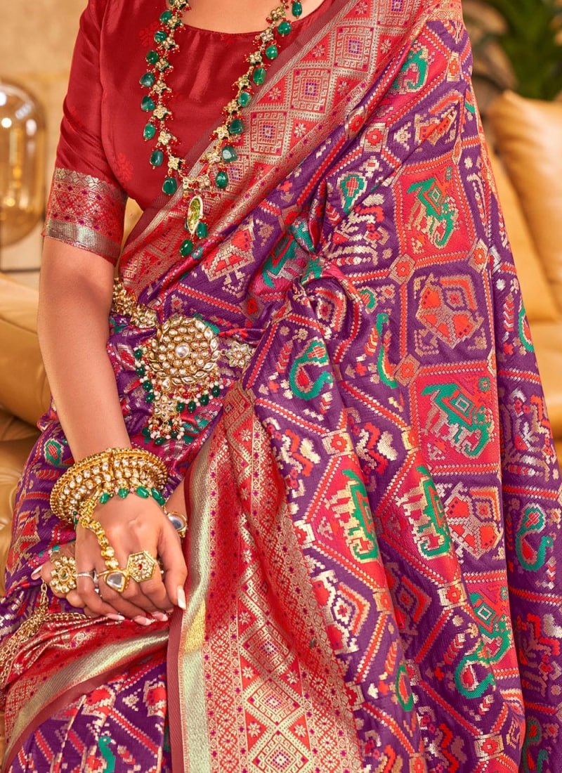 Banarasi Soft Silk Wine Saree With Blouse Piece Colorful Saree