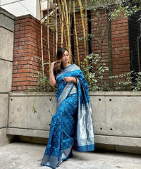 Banarasi Soft Silk Saree with Blouse Piece Colorful Saree