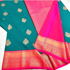 Banarasi Soft Silk Saree with Exquisite Copper Zari Weaving Colorful Saree