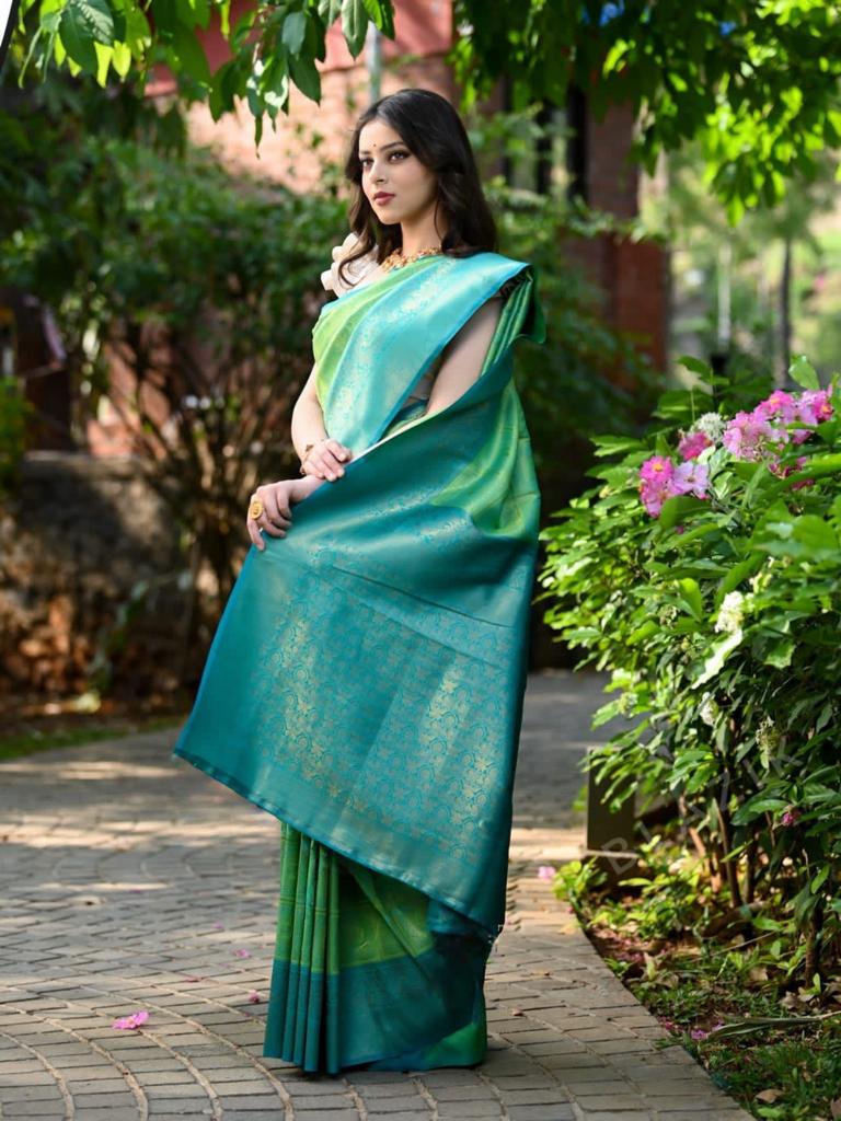 Banarasi Soft Silk Saree - 5.5 Meters with Matching Blouse Colorful Saree