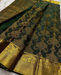 Banarasi Soft Silk Saree with Exquisite Gold Zari Weaving Colorful Saree