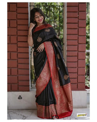 Banarasi Soft Silk Saree with Exquisite Cooper Zari Weaving Colorful Saree