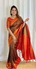 Banarasi Soft Silk Saree -5.5 Meters with Matching Blouse Piece Colorful Saree