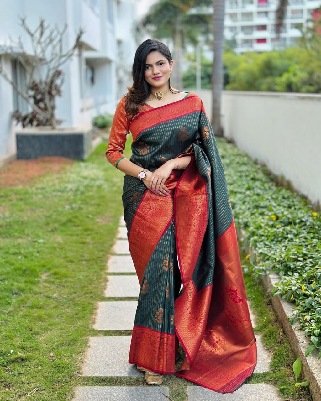 Banarasi Soft Silk Saree with Blouse Piece Colorful Saree