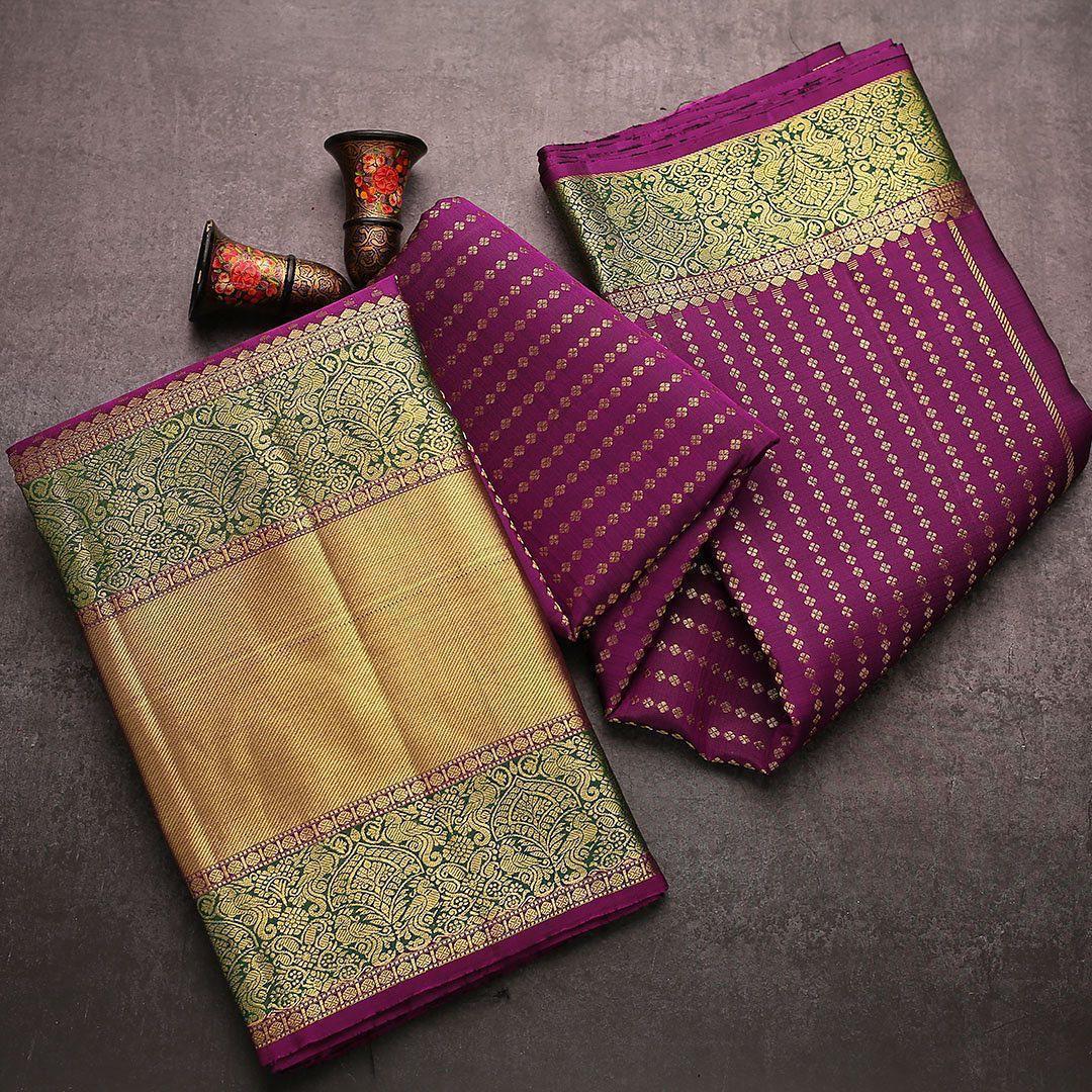 Banarasi Soft Silk Saree with Matching Blouse Piece Colorful Saree