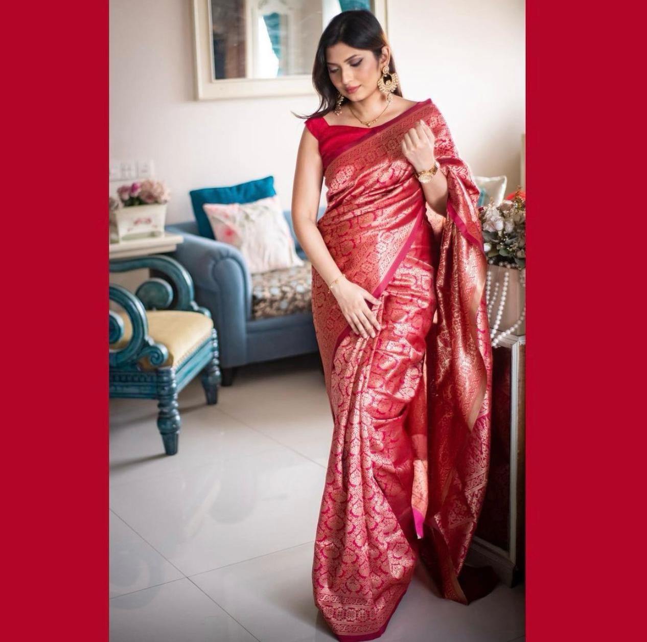 Banarasi Soft Silk Saree with Blouse Piece Colorful Saree