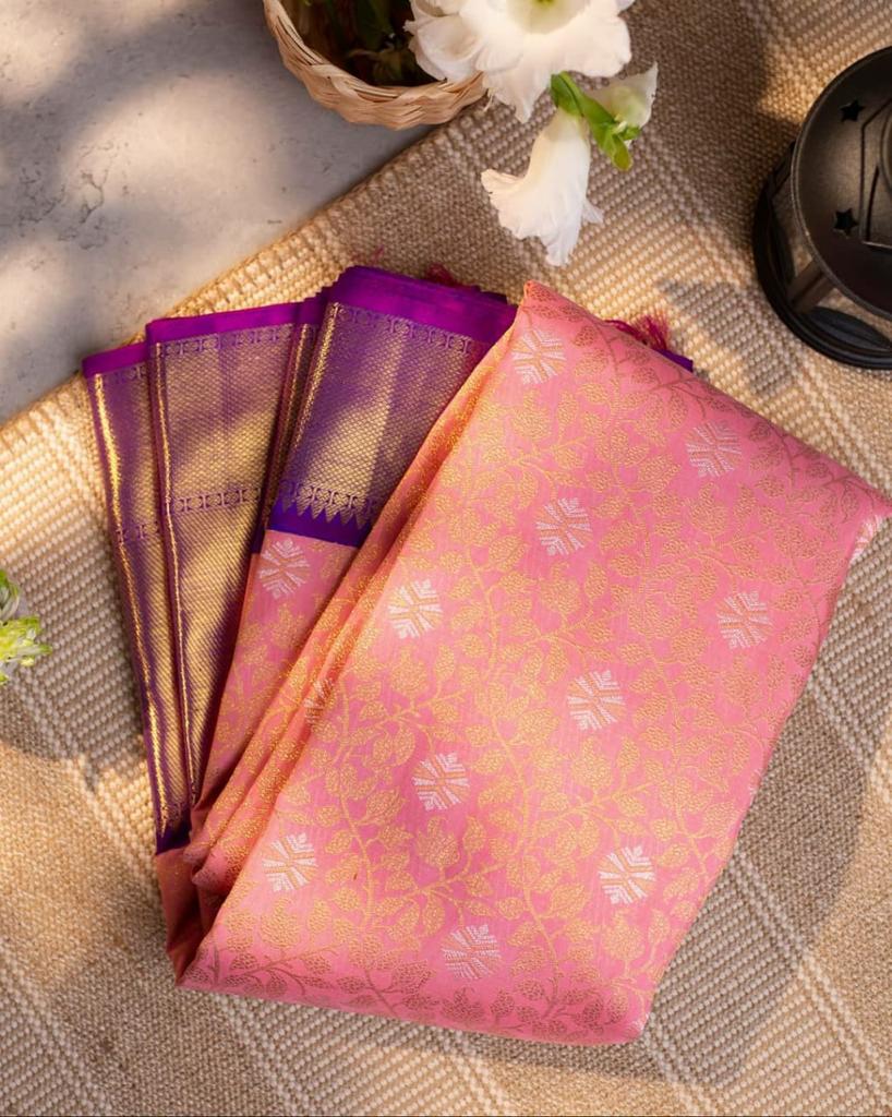 Banarasi Soft Silk Saree with Blouse Piece Colorful Saree